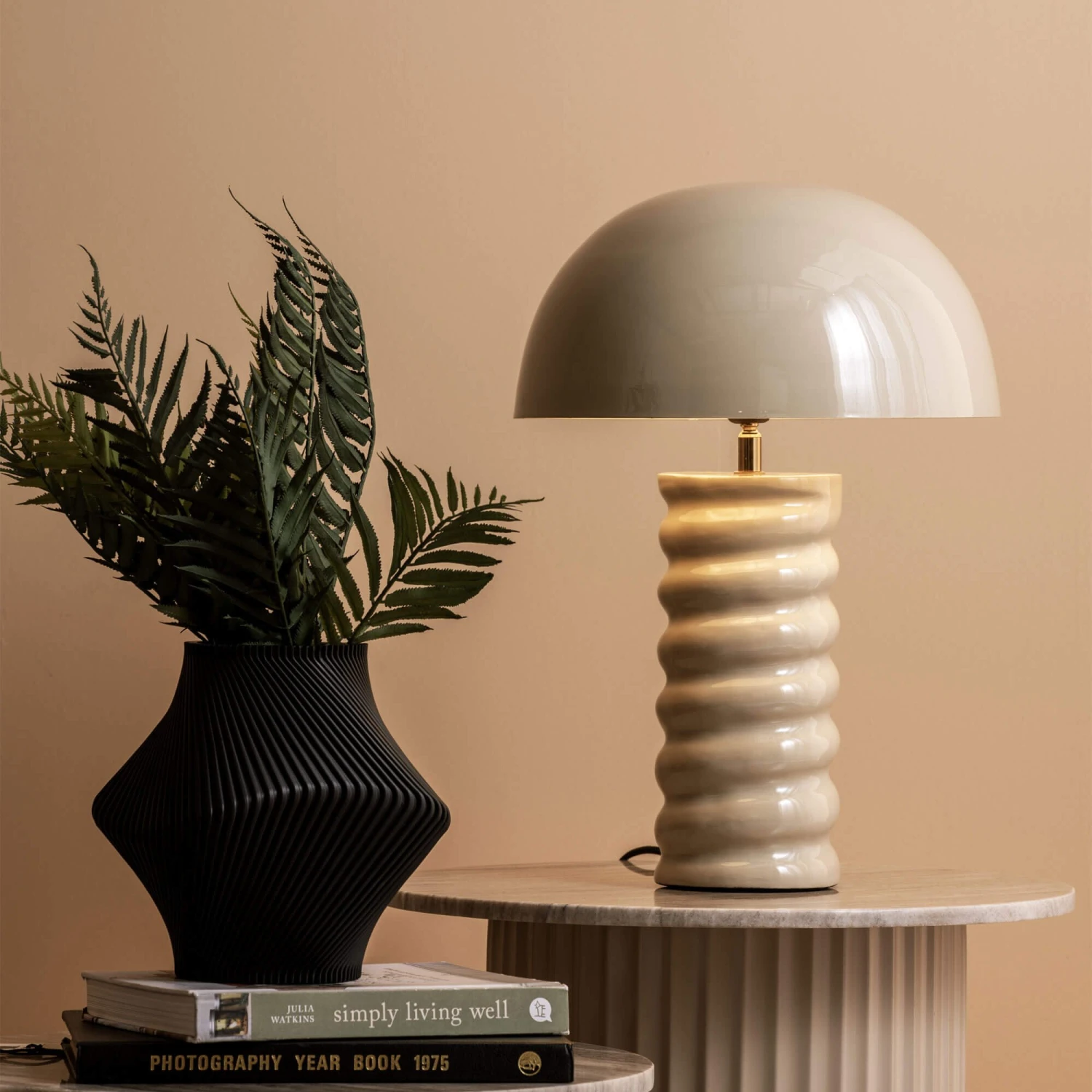 Gracio Soft Brown Enamel Table Lamp 1 Gracio Soft Brown Enamel Table Lamp