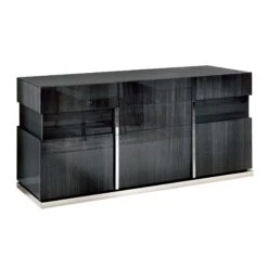 Monza Koto Grey High Gloss 3 Door Sideboard