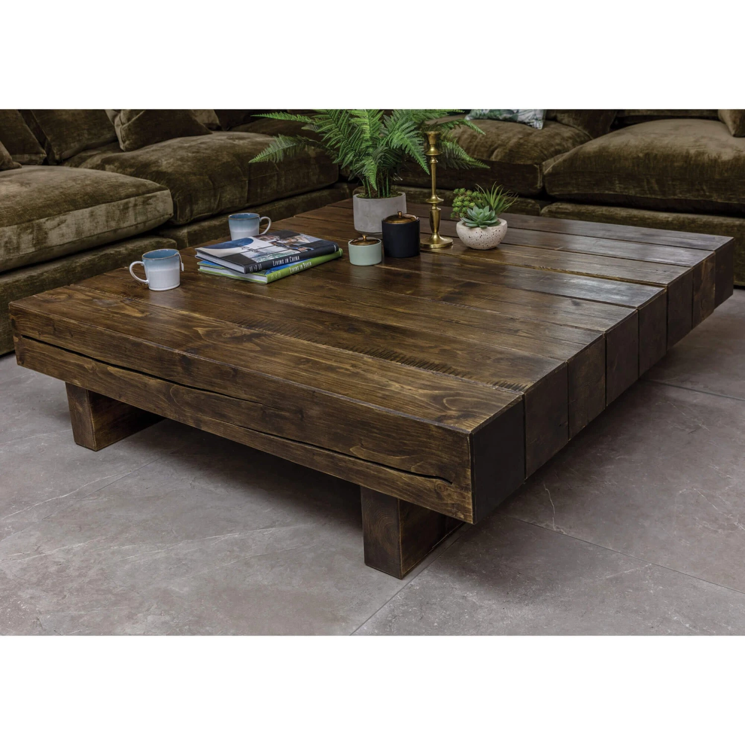 Valmiera Reclaimed Wood 140cm Log Coffee Table 1 Valmiera Reclaimed Wood 140cm Log Coffee Table