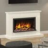 Pryzm Vistus 48" White Micro Marble Electric Fire Suite
