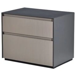 Kassia Matte Graphite And Grey Nightstand