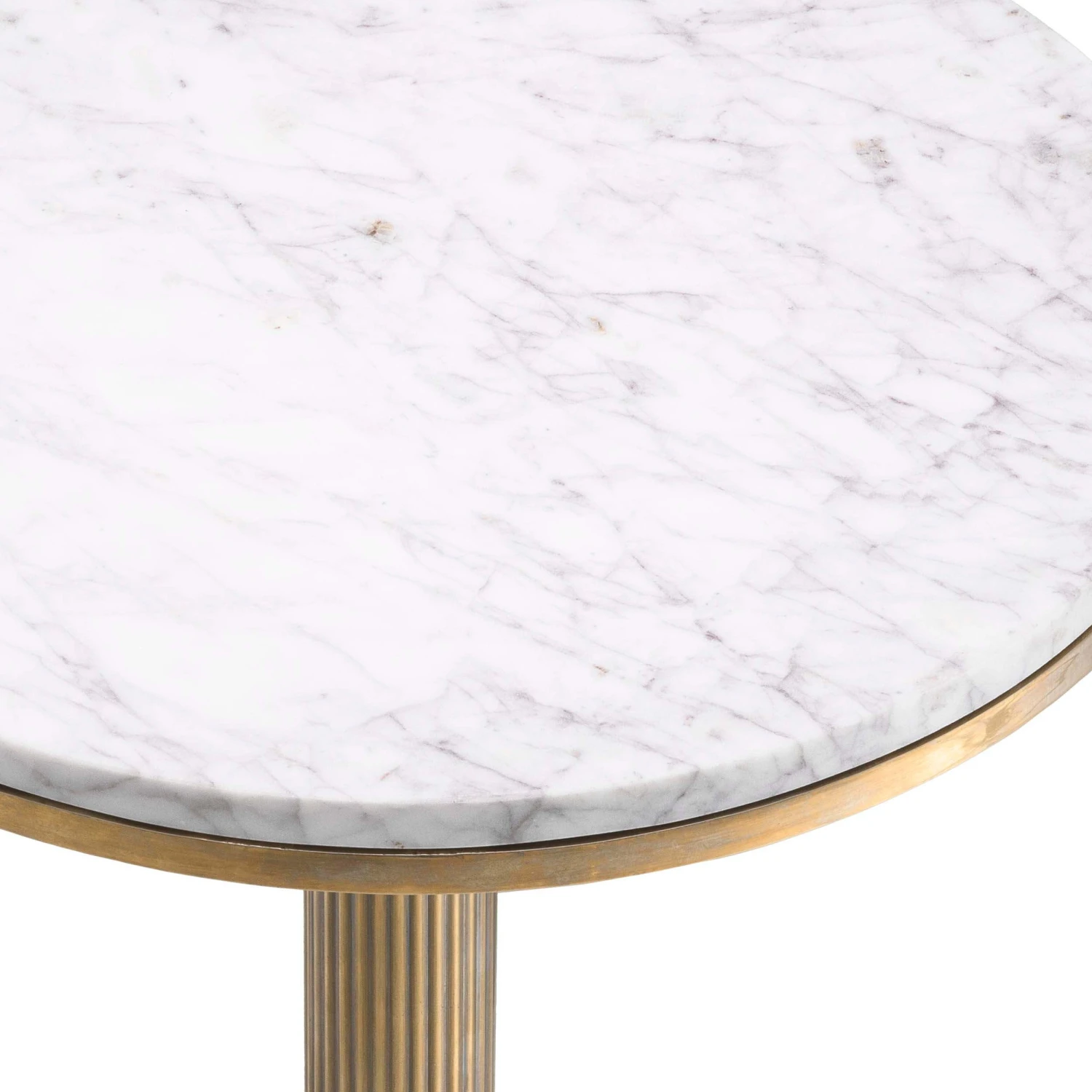 Eichholtz Tavolara White Marble And Vintage Brass Side Table 3 Eichholtz Tavolara White Marble And Vintage Brass Side Table - Image 3