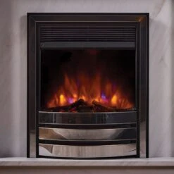 Malito 16" Chrome Inset Electric Fireplace