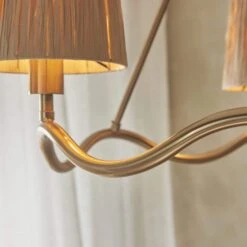 Wriggle Aged Brass 3 Light Pendant With Raffia Shades -Housing Units Furniture Store 6283cd26ad4c86c7a71b399b16e2bbab