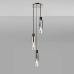 Chelsea Slim Black And Smoke Fade Glass 3 Light Pendant