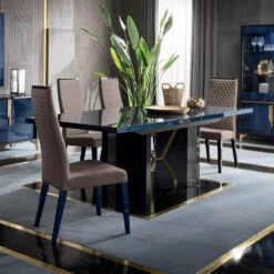 Celeste High Gloss Cobalt Blue 196cm Extending Dining Table -Housing Units Furniture Store 637c4bc0ca2f1657e1c2713858740005