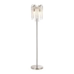 Wisteria Polished Nickel & Crystal 4 Light Floor Lamp