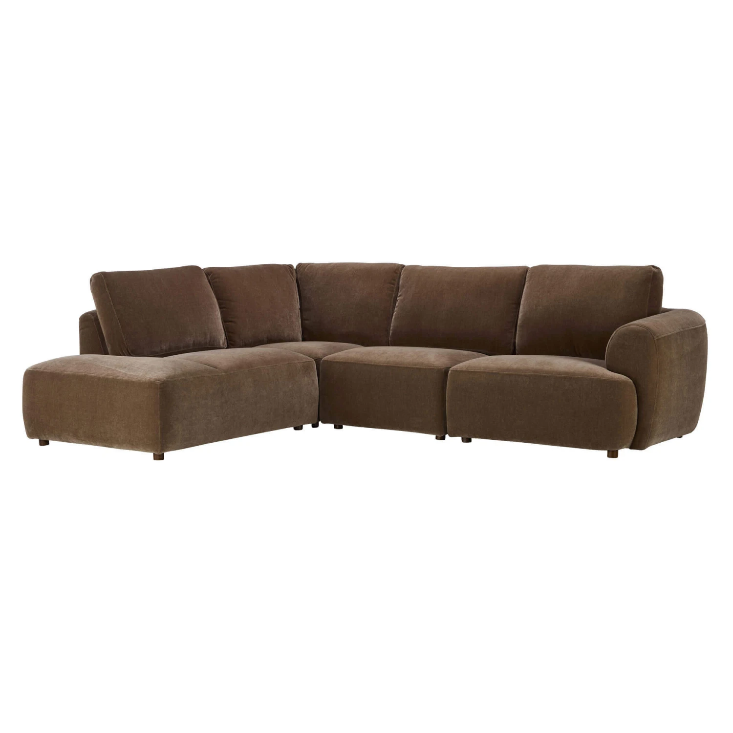 Arcadian Brown Fabric Left Hand Open Chaise Corner Sofa 3 Arcadian Brown Fabric Left Hand Open Chaise Corner Sofa - Image 3