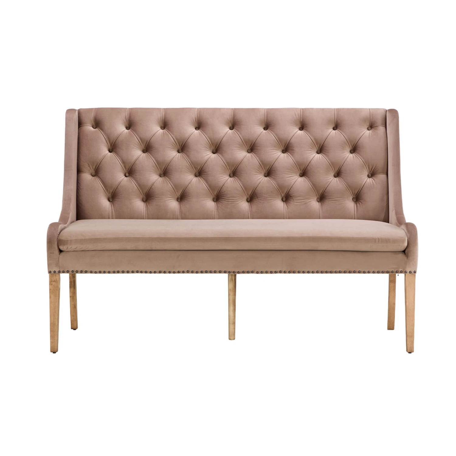 Jacob 160cm Taupe Velvet Button Back Bench 2 Jacob 160cm Taupe Velvet Button Back Bench - Image 2