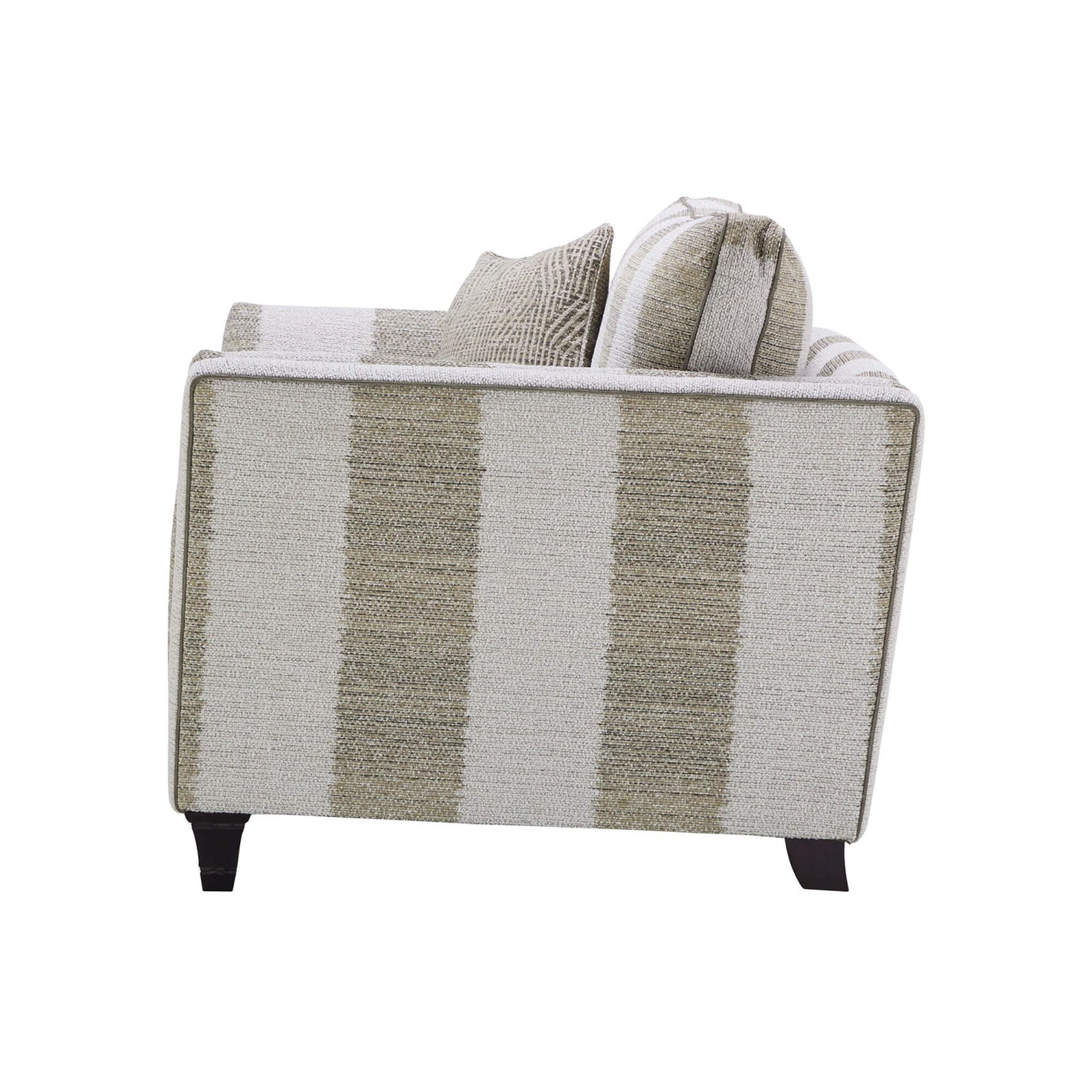 Parker Knoll Harlow Stripe Moss Green Fabric Snuggler Sofa 3 Parker Knoll Harlow Stripe Moss Green Fabric Snuggler Sofa - Image 3