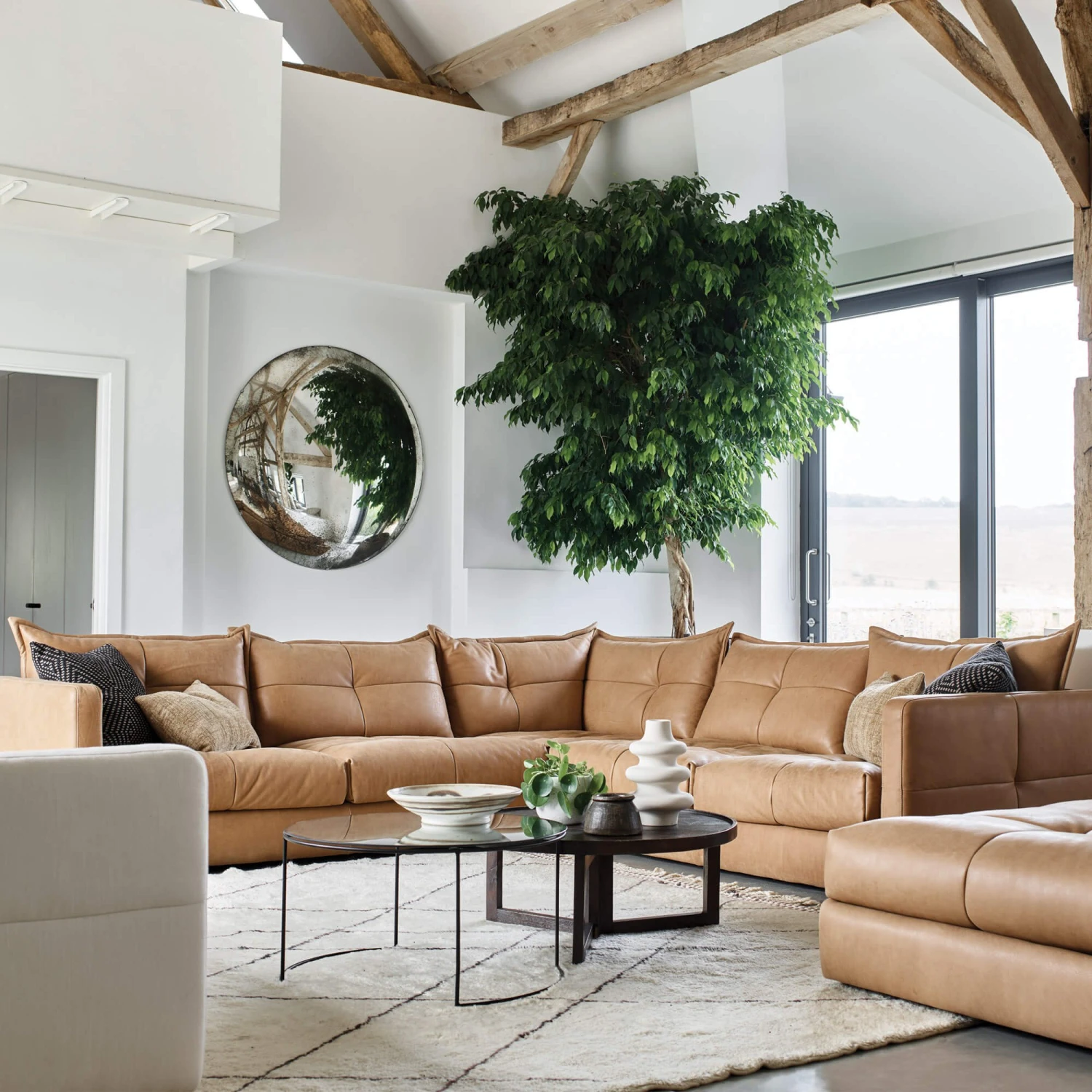 Alexander & James Tod Camel Leather Corner Group 1 Alexander & James Tod Camel Leather Corner Group