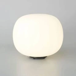 Henrik Matt Black & Frosted White Medium Oval Glass Table Lamp