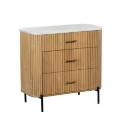Rochelle Mango Wood & Marble 3 Drawer Chest -Housing Units Furniture Store 669d05f1398b9541fadcfdc1e1b73122