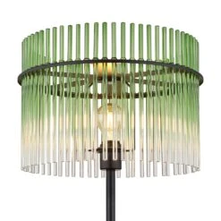 Icelle Matt Black & Green Fade Glass Rods Floor Lamp -Housing Units Furniture Store 66e29ed791f8fba77c514add96f66f61