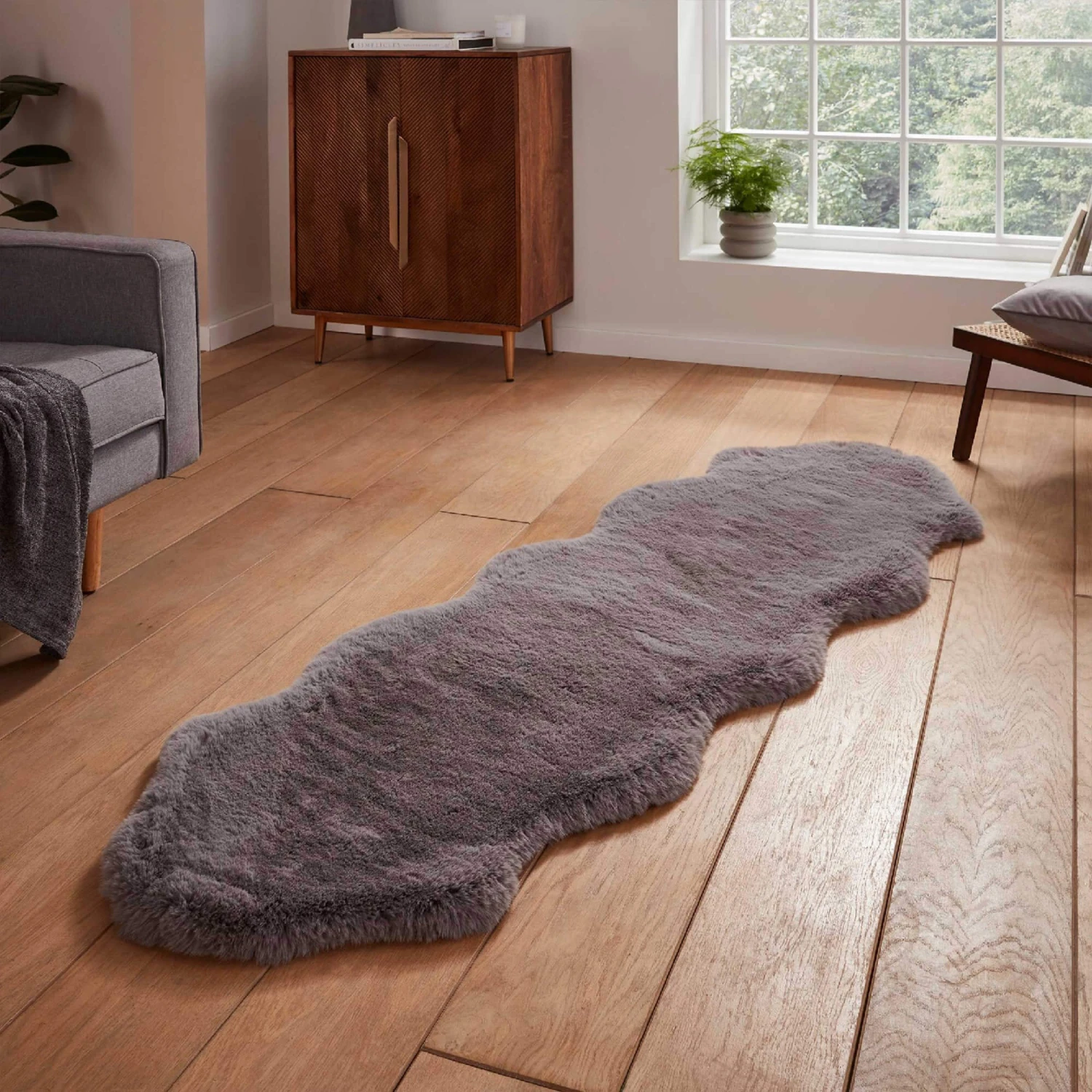 Super Teddy Grey Double Sheepskin Rug 1 Super Teddy Grey Double Sheepskin Rug