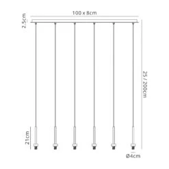 Delia Polished Chrome 6 Light Bar Pendant With Opal & Clear Glass Shades -Housing Units Furniture Store 680118ab3c83cdca1a6d038b683ed809