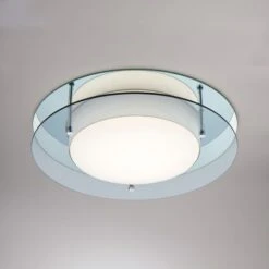 Button Smoke & Mirror LED Flush Ceiling Light