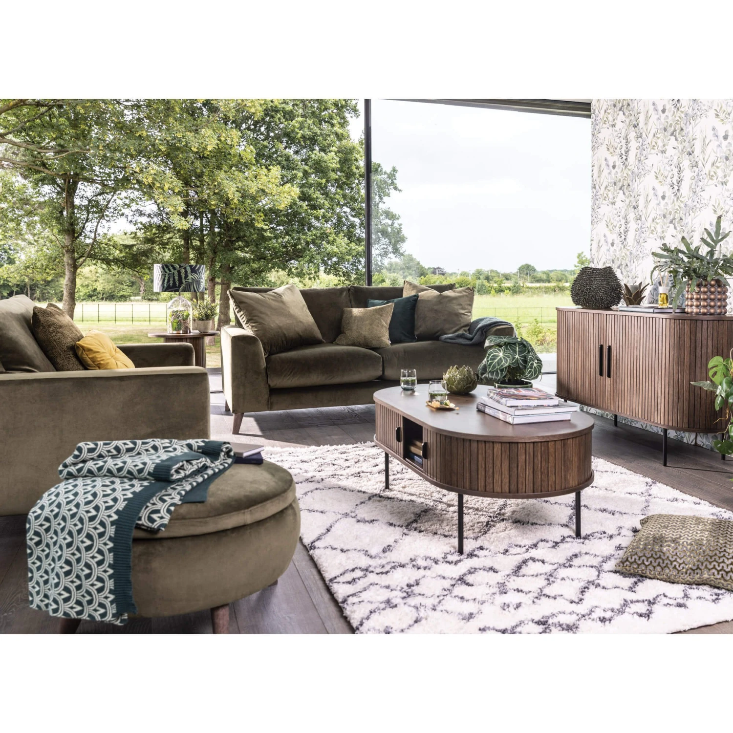 Annika Smoked Oak Slatted Round Side Table 9 Annika Smoked Oak Slatted Round Side Table - Image 9