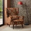 Orla Kiely Alma Climbing Daisy Conker Pattern Velvet Accent Armchair