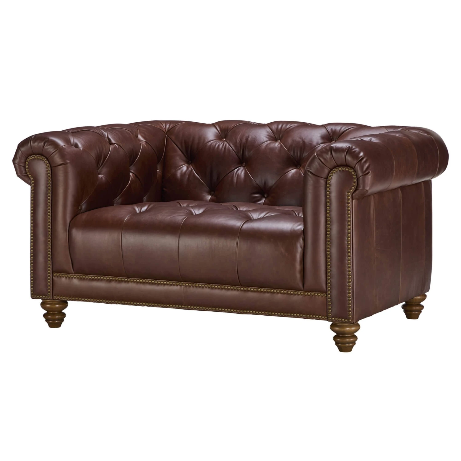 Wentworth Kodak Clove Brown Leather Snuggler Sofa 3 Wentworth Kodak Clove Brown Leather Snuggler Sofa - Image 3