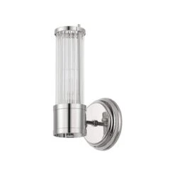 Newton Polished Nickel 1 Light Glass Rod Wall Light -Housing Units Furniture Store 6a28a00a1ca3850bc1552539750ce302