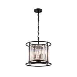 Samraat Satin Black & Crystal 3 Light Pendant -Housing Units Furniture Store 6b30042544cfa03085c64da597d03878 1