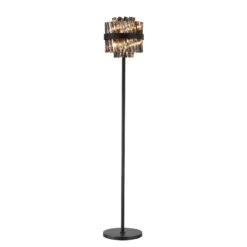 Azio Satin Black & Smoked 8 Light Floor Lamp -Housing Units Furniture Store 6bb11c8188d68b4639c36e66da8ebdb8