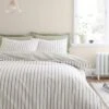 Hampton Stripe Green Single Duvet Set