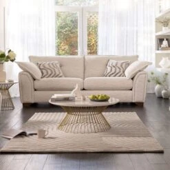 Tianna Avana Cream Fabric 3 Seater Sofa