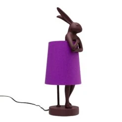 Red Modest Rabbit 50cm Table Lamp With Purple Shade -Housing Units Furniture Store 6fd2103dcb0ee52676dcc26a7c6b6c55
