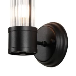 Newton Satin Black 1 Light Glass Rod Wall Light -Housing Units Furniture Store 6fd55d8b1669d1060ba4799066b5e504