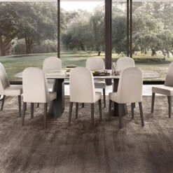 Santori Rounded 275cm Marble Effect Dining Table