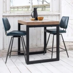 Kiara Dark Blue Counter Faux Leather Bar Chair -Housing Units Furniture Store 7018504ab0985255f2db9b142a1551e0