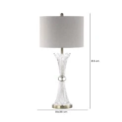 Murano Clear Crystal Table Lamp With Grey Shade -Housing Units Furniture Store 70a5b688dce5c5722daa070a0579b5c8