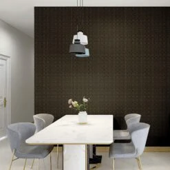 Symmetrical Chic Black & Gold Wallpaper