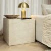 Marius Faux Travertine Side Table