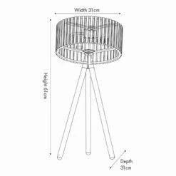 Slatted Black Wood Tripod Table Lamp -Housing Units Furniture Store 71ee07f0b8f1ba5db5520e6c2bb4fea7