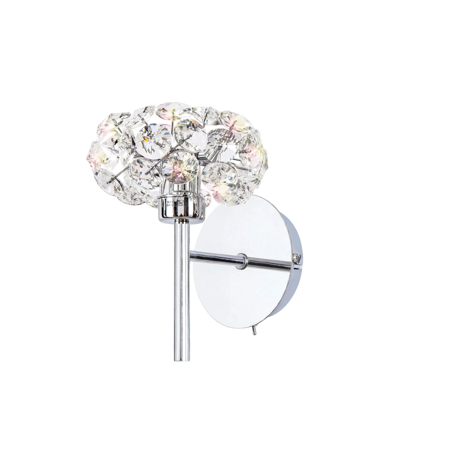 Avezza Chrome & Crystal Single Wall Lamp 2 Avezza Chrome & Crystal Single Wall Lamp - Image 2