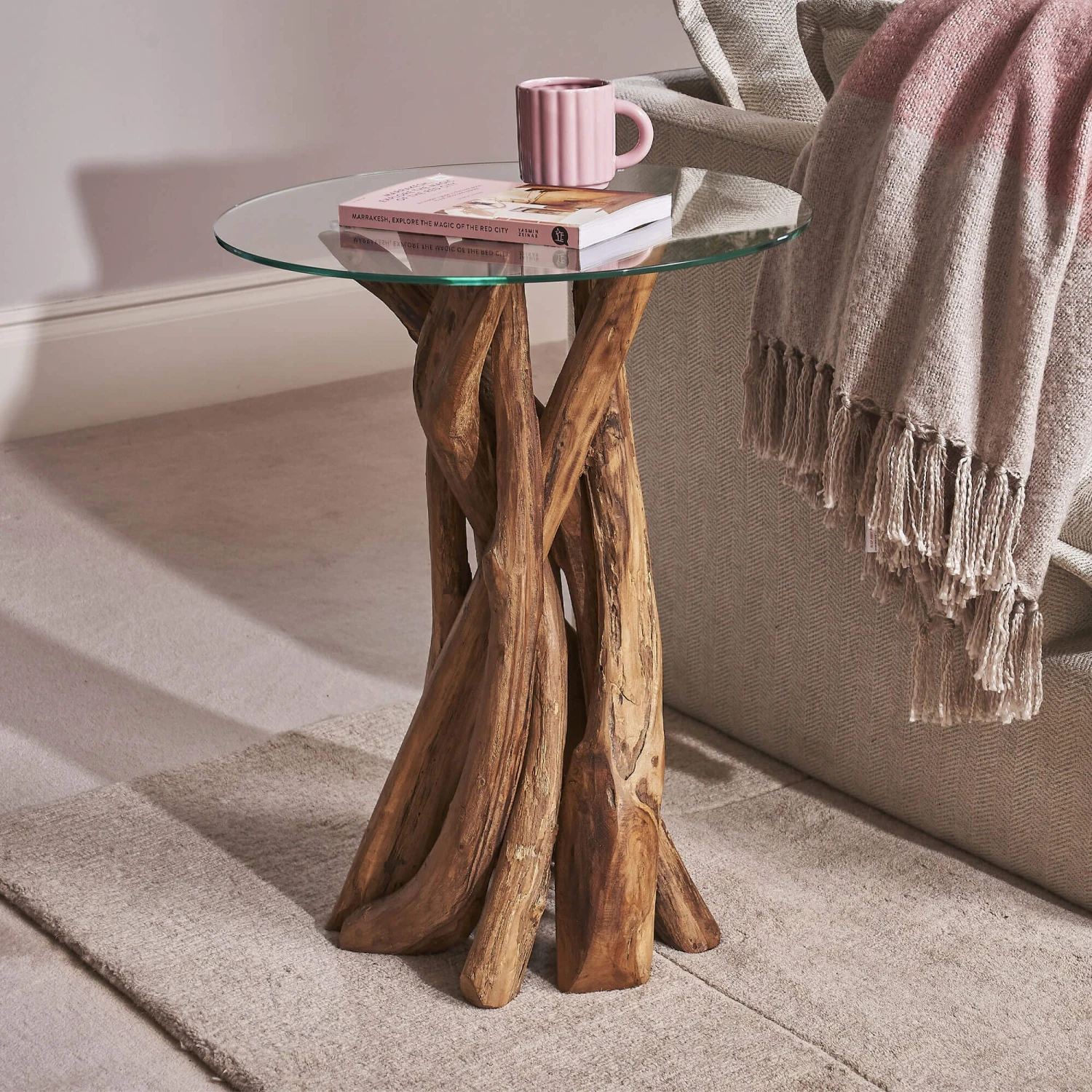 Java Teak 50cm Round Lamp Table 1 Java Teak 50cm Round Lamp Table