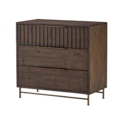 Andria Reclaimed Pine Solid 3 Door Chest