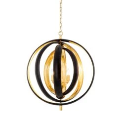 Eichholtz Riley Gunmetal & Polished Brass 4 Light Pendant