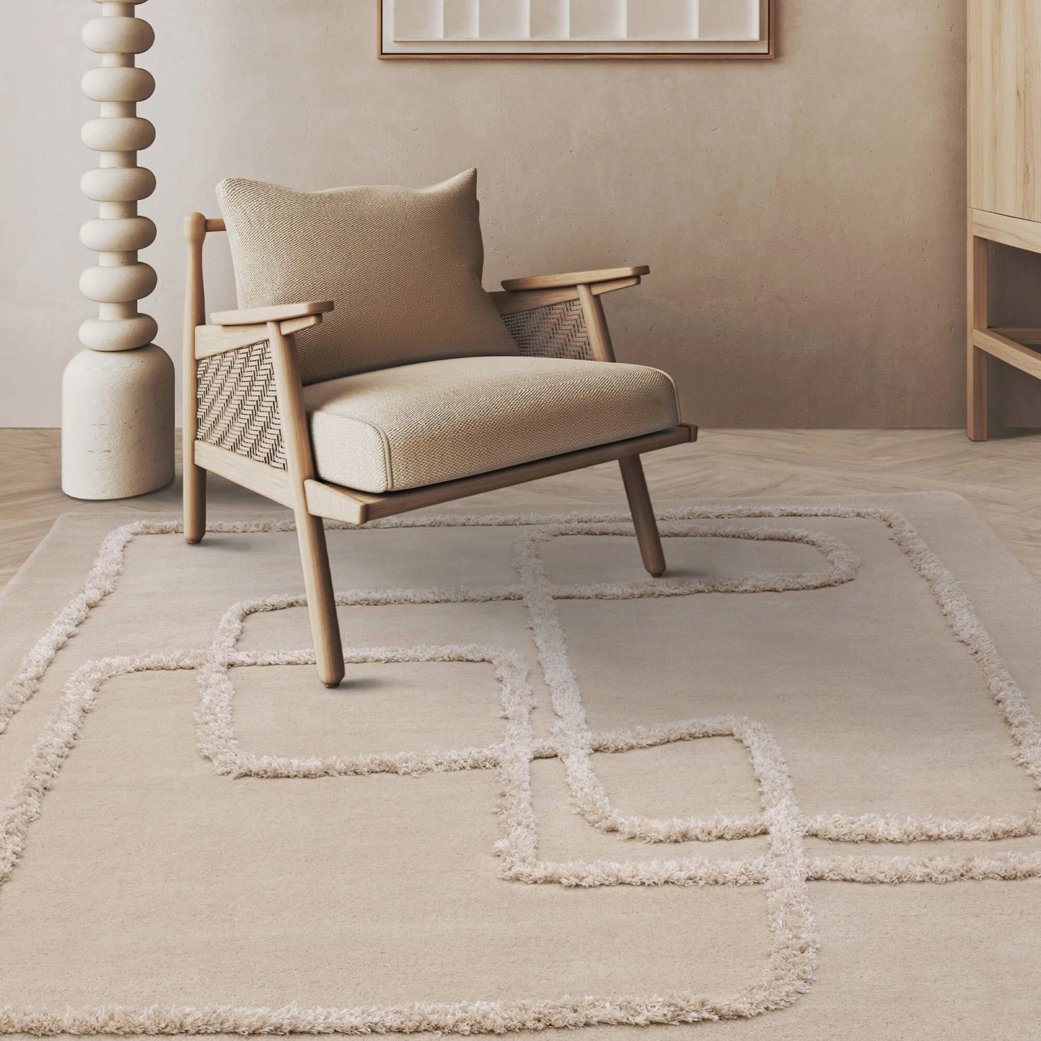 Infinity Sand 200cm X 290cm Rug 4 Infinity Sand 200cm X 290cm Rug - Image 4