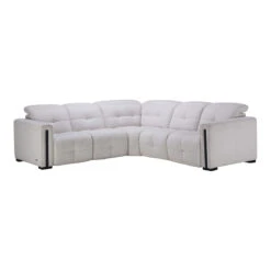 Lyra Cream Fabric 2 Power Recliner Corner Sofa