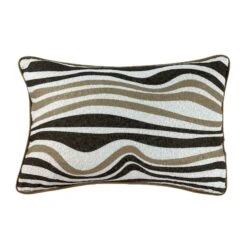 Zara Coffee Wave Boucle Rectangular Cushion