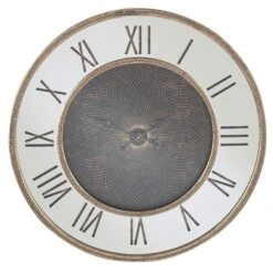 Pacific Antique Gold Wood Geometric Wall Clock