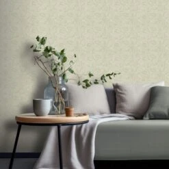 Leaf Print Sage Wallpaper