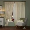 Laura Ashley Lille Stripe Oyster 66" X 54" Pencil Pleat Curtains