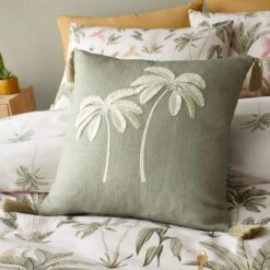 Catherine Lansfield Paradiso Palm 45cm X 45cm Sage Cushion