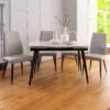 Monteverdi Sintered Stone Dining Table And 4 Bettina Grey Faux Leather Dining Chairs
