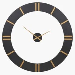 Black And Gold 2 Piece Open Wall Clock